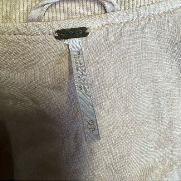 Free people beige linen blend ruched jacket size XS - Picture 5 of 9